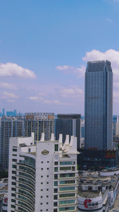 4K航拍广西南宁朝阳路丽原天际商务大楼竖屏视频