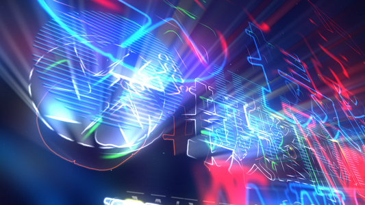 炫酷彩虹空间水晶logo展示AECC2015模板视频