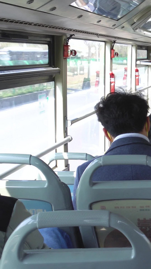 疫情戴口罩坐公交【该编辑视频无肖像权，请勿商用】公交车79秒视频