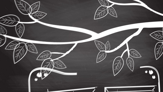 黑板粉笔主题的树形校园毕业纪念册AE模板视频