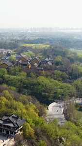 航拍扬州著名旅游景点大明寺佛塔视频4A景点视频