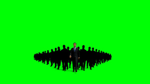 绿屏上排列整齐的商务人士30秒视频