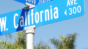 加利福尼亚在十字路口的街道路标13秒视频