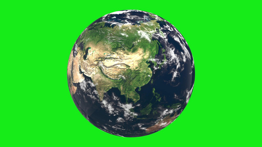 地球旋转绿幕抠像特效素材视频