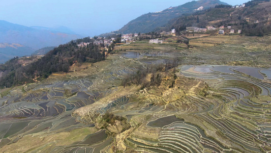 航拍宏大壮观的元阳梯田箐口景区视频视频