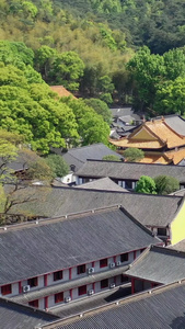 宁波阿育王寺古建筑航拍视频宁波旅游视频