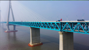4K航拍沪苏通大桥建设100秒视频
