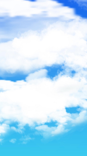 蓝天白云动画背景云朵漂浮25秒视频