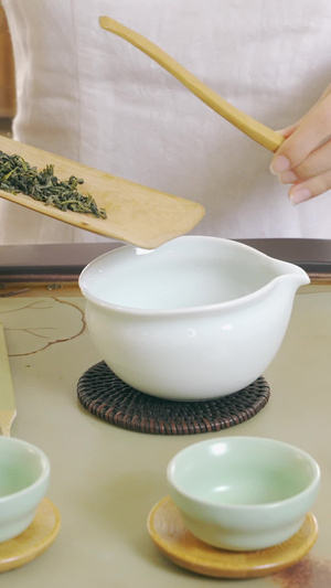 煮茶工艺展示特写工夫茶15秒视频
