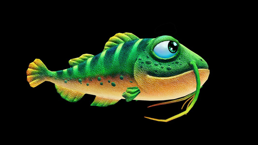 三维鱼动画10秒视频