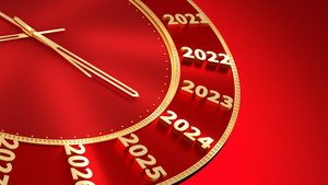 2024年3D新年时钟视频9秒视频