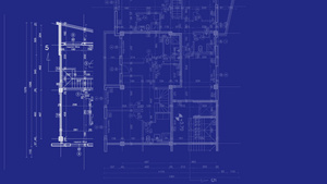 抽象建筑背景带有城市草图的蓝图房屋计划在背景中动画17秒视频