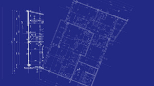 抽象建筑背景带有城市草图的蓝图房屋计划在背景中动画17秒视频