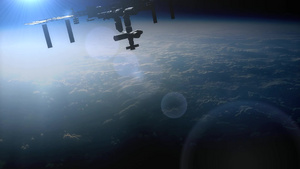 渲染国际空间站轨道视图13秒视频