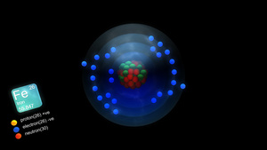 铁原子带有元素符号数量质量和元素类型颜色8秒视频