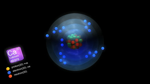 含元素符号数量质量和元素类型颜色的钙原子8秒视频