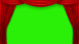 红色幕布打开绿幕抠像特效素材10秒视频