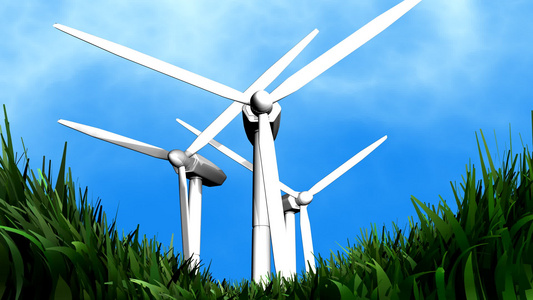 风能背景动画电力能源视频