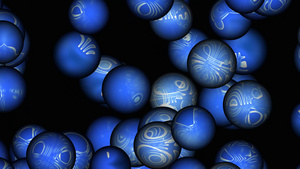 蓝色气泡背景动画无缝可循环7秒视频
