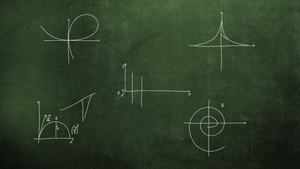 特写数学公式和黑板上的元素学校背景动画10秒视频