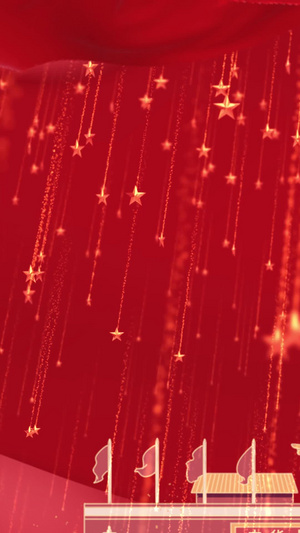 天安门国庆节庆祝红绸背景视频大气通用背景45秒视频