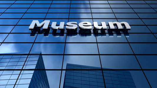 博物馆建筑蓝色的天空时间折叠视频