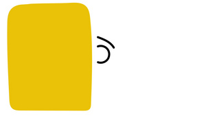 以最小艺术运动风格显示的黄色矩形和曲线线动画10秒视频