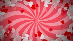 4K红色爱心螺旋旋转背景视频45秒视频