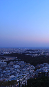 雅典城市日落夜景延时视频城市风光视频