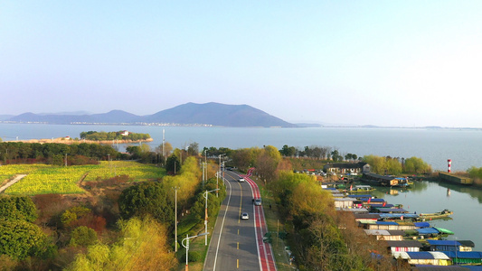 航拍苏州太湖旅游度假村视频