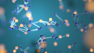 蓝色生物学网格有连接约束3D转化10秒视频