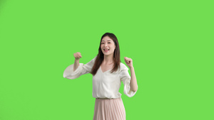 4k可爱女生跳舞动作绿幕视频17秒视频