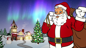 圣诞老人在北极附近摇晃31秒视频