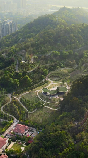 实拍福州网红福山郊野公园航拍自然风景17秒视频