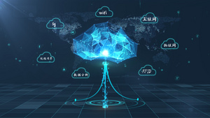 互联网5g科技物联网蓝色AE模板20秒视频