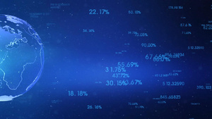 科技地球数字背景40秒视频