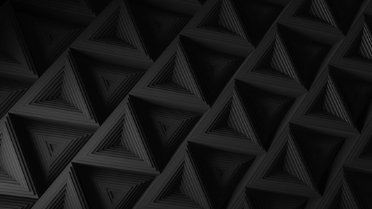 黑色极简主义带有移动黑色三角形的马赛克表面抽象的几何视频