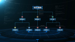 科技组织结构点线连接AE模版12秒视频