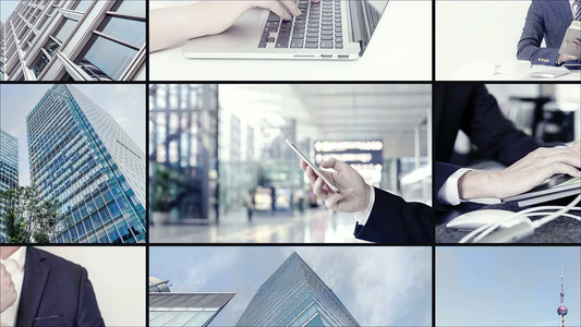 商务科技企业图片汇聚片头宣传视频模板视频