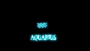 aquarius文本沙伯效果和zodiac符号正在11秒视频