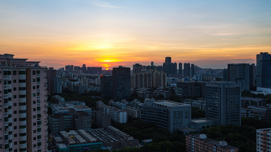 8K高清深圳南山城市日落延时白转夜视频