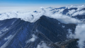 4K实拍西岭雪山云海唯美自然景观素材25秒视频