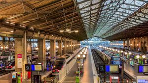 法国巴黎火车站北站实拍视频合集58秒视频
