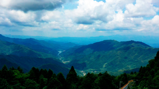 4k航拍井冈山五指峰风景延时视频