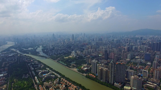 4K广州珠江两岸CBD城市风光视频