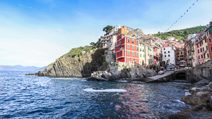意大利著名旅游景点五渔村里奥马焦雷渔村延时视频33秒视频