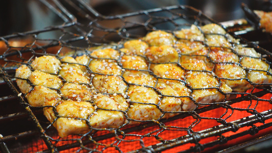 餐饮美食烧烤生活市井宵夜4k素材视频