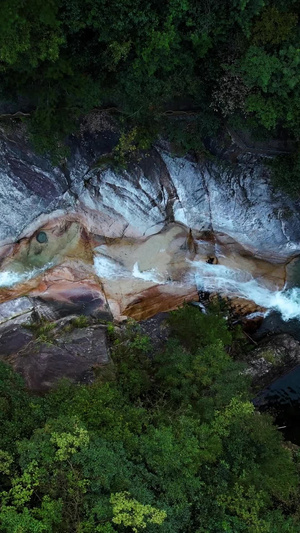 航拍5A安徽天堂寨风景区白马大峡谷翡翠潭视频自然风光65秒视频