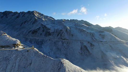 折多山雪山4K航拍视频