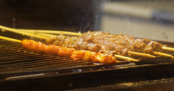 夜市烤肉串串视频